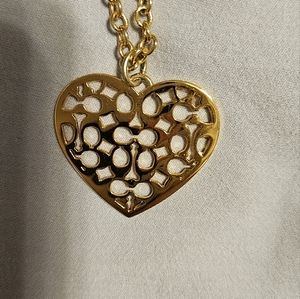 Coach gold heart necklace